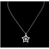 Image 2 : 14KT White Gold 0.70ctw Diamond Star Pendant With Chain