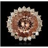 Image 1 : 14KT Rose Gold 18.02ct Morganite and Diamond Ring