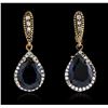 Image 1 : SILVER 21.12ctw Blue Crystal and Cubic Zirconia Earrings