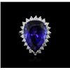 Image 1 : 14KT White Gold GIA Certified 16.98ct Tanzanite and Diamond Ring