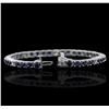Image 3 : 14KT White Gold 7.04ctw Sapphire and Diamond Bracelet