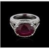 Image 1 : 14KT White Gold 5.85ct Ruby and Diamond Ring