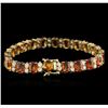 Image 2 : 14KT Yellow Gold 16.75ctw Yellow Sapphire and Diamond Bracelet