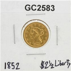 1852 $2 1/2 Liberty Head Quarter Eagle Gold Coin