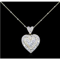 14KT Yellow Gold 0.85ctw Diamond Heart Pendant With Chain