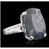 Image 2 : 18KT White Gold 25.99ct Sapphire and Diamond Ring