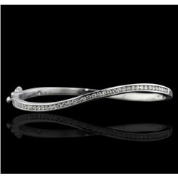 14KT White Gold 1.05ctw Diamond Bangle