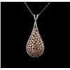 Image 2 : 14KT Two-Tone Gold 6.58ctw Diamond Pendant With Chain