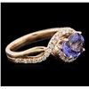 Image 2 : 14KT Rose Gold 2.03ct Tanzanite and Diamond Ring