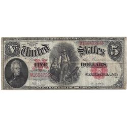 1907 $5 Woodchopper" United States Legal Tender Note