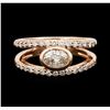 Image 1 : 14KT Rose Gold 0.96ctw Diamond Ring
