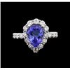Image 1 : 2.38ct Tanzanite and Diamond Ring - 14KT White Gold