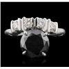Image 1 : 14KT White Gold 0.50ctw Black Diamond Ring
