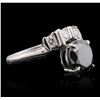 Image 2 : 14KT White Gold 0.50ctw Black Diamond Ring