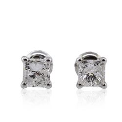 14KT White Gold 1.52ctw Diamond Solitaire Earrings