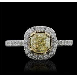 18KT White Gold 1.56ctw Fancy Yellow Diamond Ring