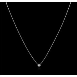 14KT White Gold 0.50ct Diamond Solitaire Pendant With Chain