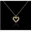 Image 1 : 10KT Yellow Gold 0.22ctw Diamond Pendant With Chain