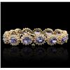 Image 2 : 14KT Yellow Gold 9.45ctw Tanzanite and Diamond Bracelet