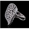 Image 2 : 14KT White Gold 0.88ctw Diamond Ring