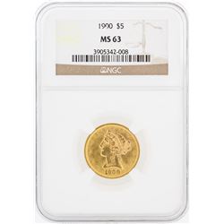 1900 NGC MS63 $5 Liberty Head Half Eagle Gold Coin