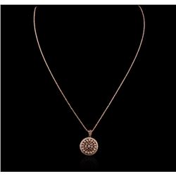 14KT Rose Gold 0.20ctw Diamond Pendant With Chain