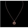 Image 1 : 14KT Rose Gold 0.20ctw Diamond Pendant With Chain