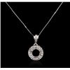 Image 1 : 14KT White Gold 0.25ctw Diamond Pendant With Chain