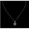 Image 2 : 14KT White Gold 0.25ctw Diamond Pendant With Chain
