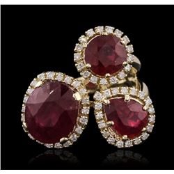 14KT Yellow Gold 7.81ctw Ruby and Diamond Ring