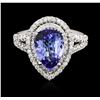 Image 1 : 14KT White Gold 3.22ct Tanzanite and Diamond Ring