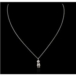 14KT White Gold 0.60ctw Diamond Pendant With Chain