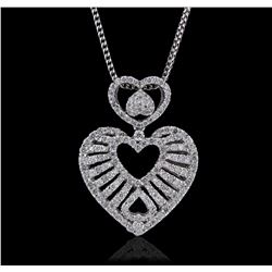 14KT White Gold 3.23ctw Diamond Pendant With Chain