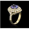 Image 3 : 14KT Yellow Gold 2.05ct Tanzanite and Diamond Ring