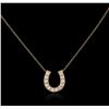 Image 1 : 14KT Rose Gold 0.20ctw Diamond Pendant With Chain