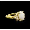 Image 2 : 18KT Yellow Gold 1.10ct Opal and Diamond Ring