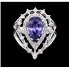 Image 1 : 14KT White Gold 2.65ct Tanzanite and Diamond Ring
