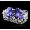 Image 1 : 14KT White Gold 3.45ctw Tanzanite and Diamond Ring