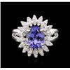 Image 1 : 14KT White Gold 2.95ct Tanzanite and Diamond Ring