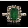 Image 1 : 14KT White Gold 3.34ct Emerald and Diamond Ring
