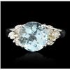 Image 1 : 14KT White Gold 3.52ct Blue Topaz and Diamond Ring