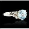 Image 2 : 14KT White Gold 3.52ct Blue Topaz and Diamond Ring