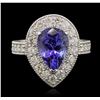 Image 1 : 14KT White Gold 3.87ct Tanzanite and Diamond Ring