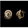 Image 2 : 3.60ctw Diamond Earrings - 18KT Yellow Gold