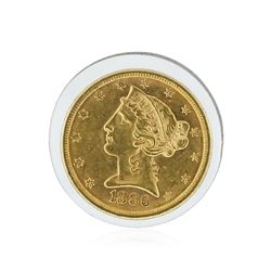 1886-S $5 CU Liberty Head Half Eagle Gold Coin