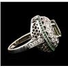 Image 3 : 14KT White Gold 2.76ct Green Tourmaline, Chrysoberyl and Diamond Ring