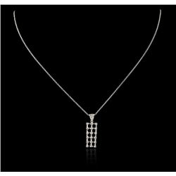 14KT White Gold 1.04ctw Diamond Pendant With Chain