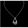 Image 1 : 14KT White Gold 0.85ctw Diamond Pendant With Chain