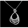 Image 2 : 14KT White Gold 0.85ctw Diamond Pendant With Chain