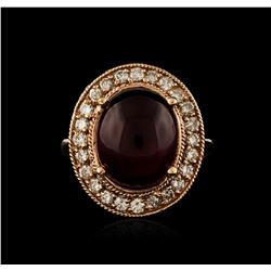 14KT Rose Gold 10.69ct Ruby and Diamond Ring